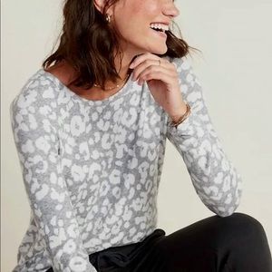 White Leopard Knit Top